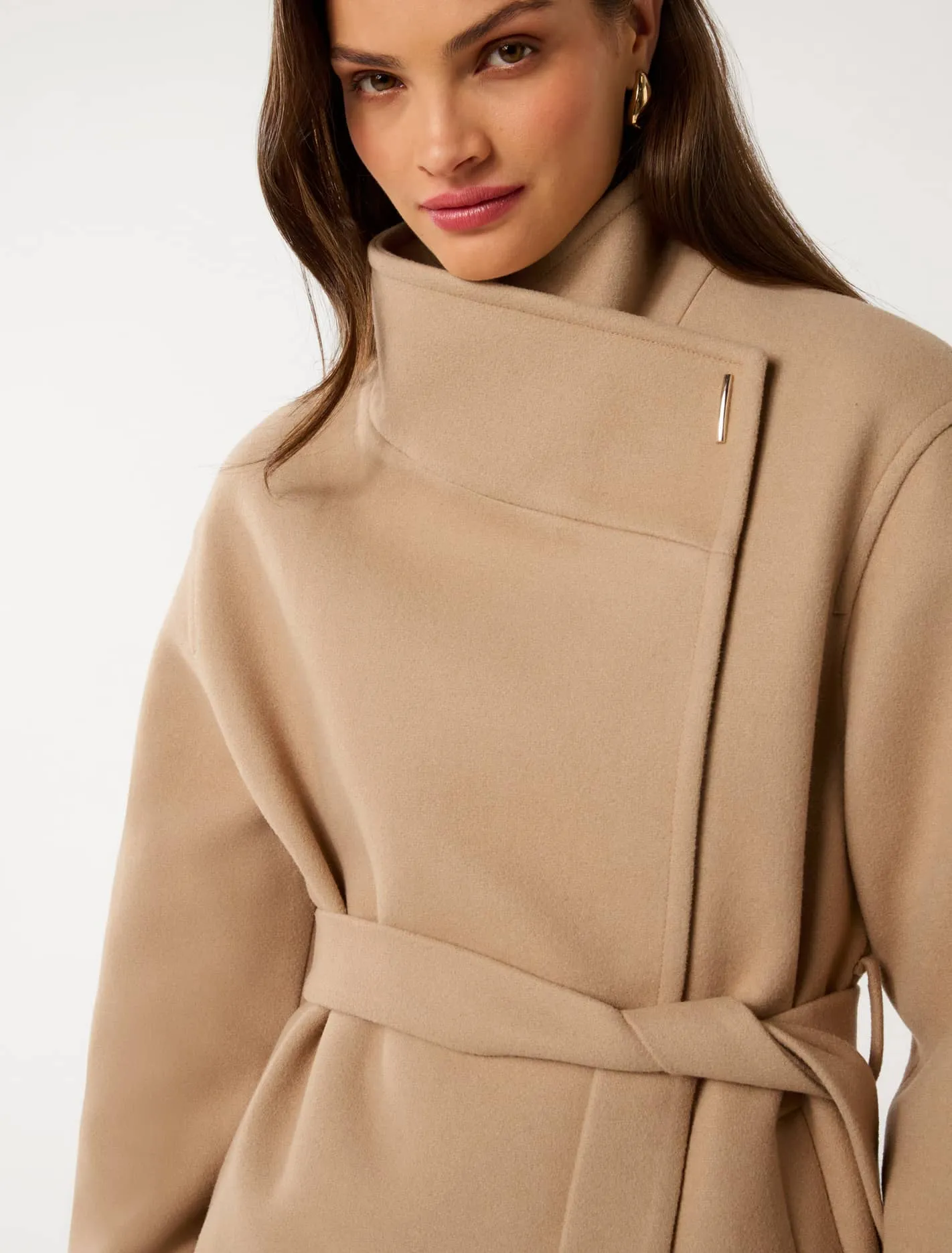 Lola Funnel Neck Wrap Coat
