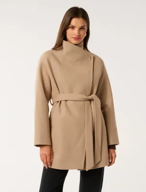Lola Funnel Neck Wrap Coat