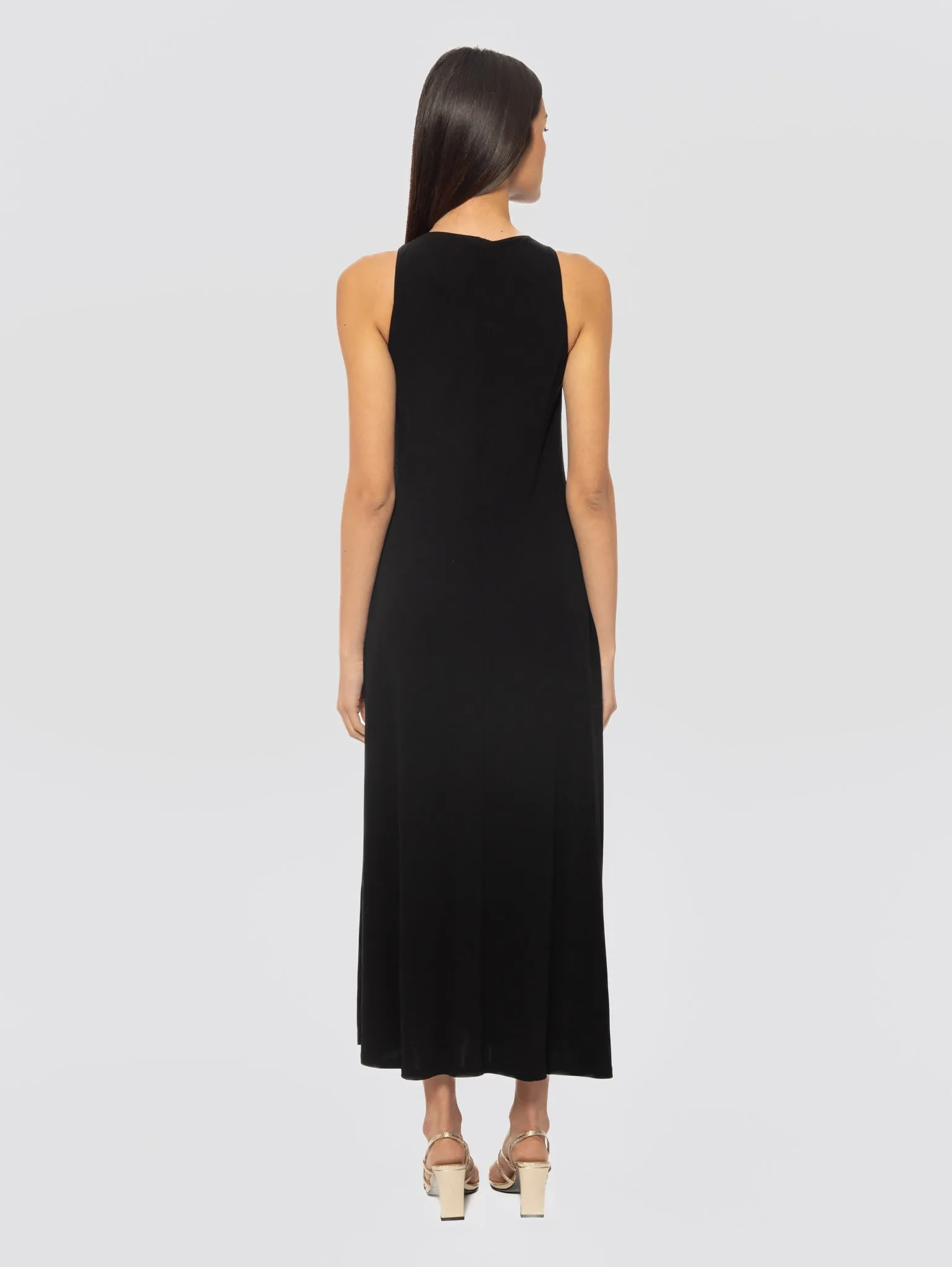 Long Jersey Stretch Dress Black