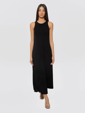 Long Jersey Stretch Dress Black
