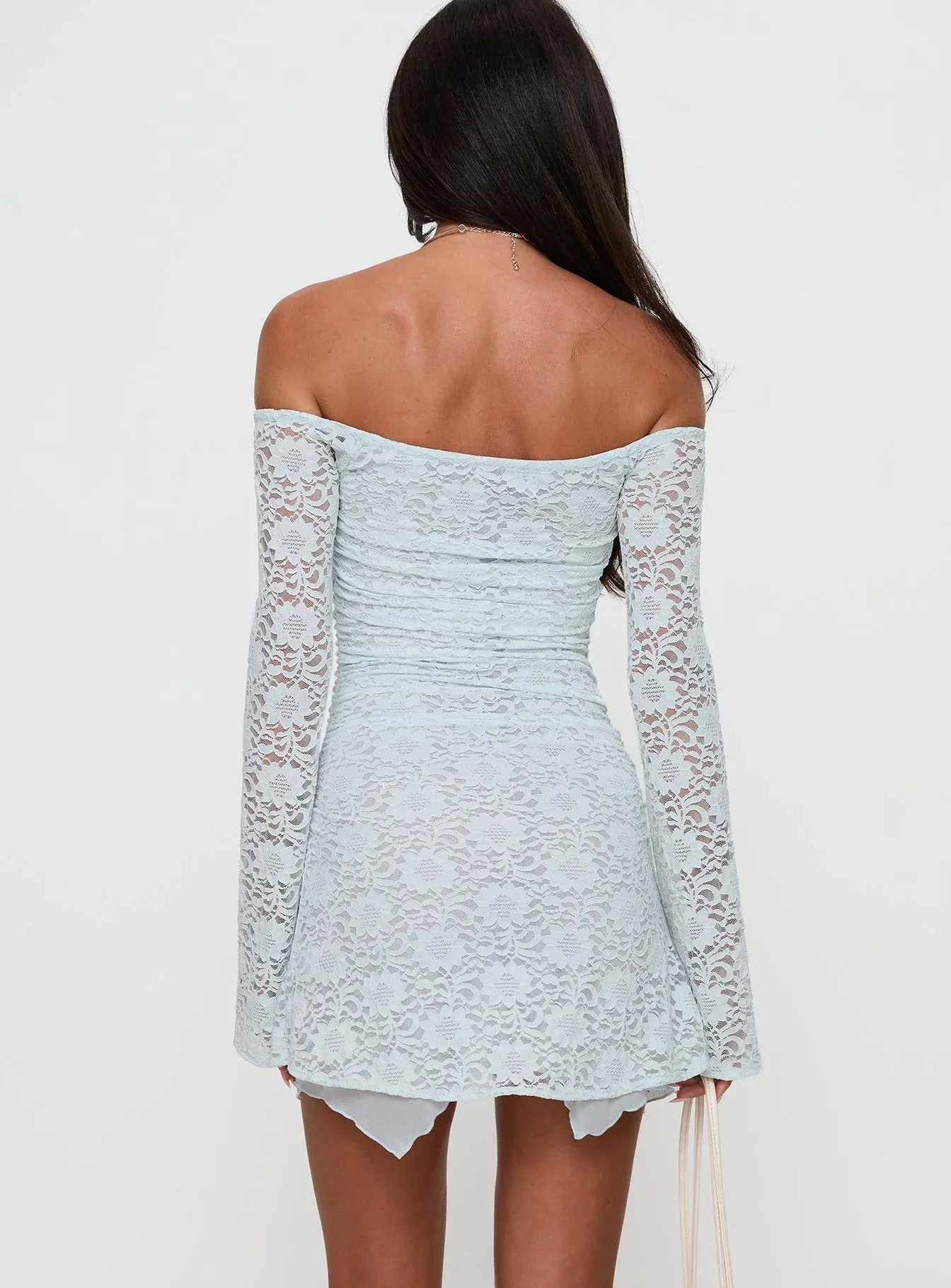 Marceleine Long Sleeve Mini Dress Baby Blue