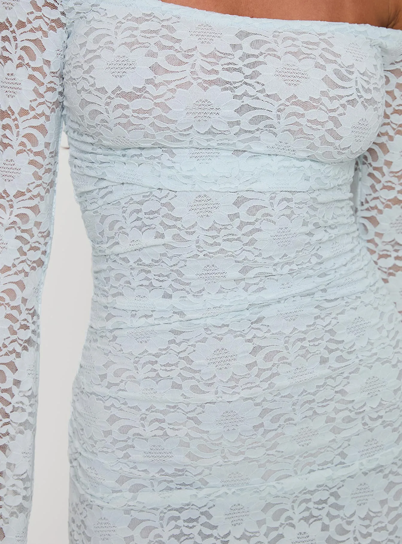 Marceleine Long Sleeve Mini Dress Baby Blue