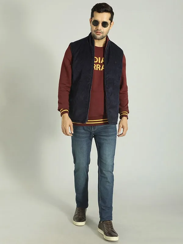 Men Solid Sleeveless Gilet Jacket