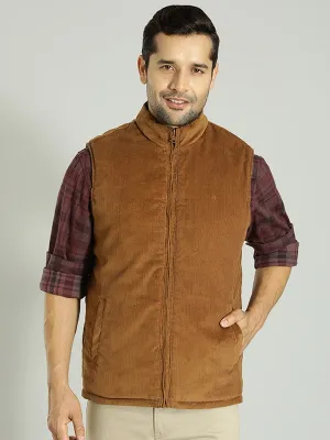 Men Solid Sleeveless Gilet Jacket