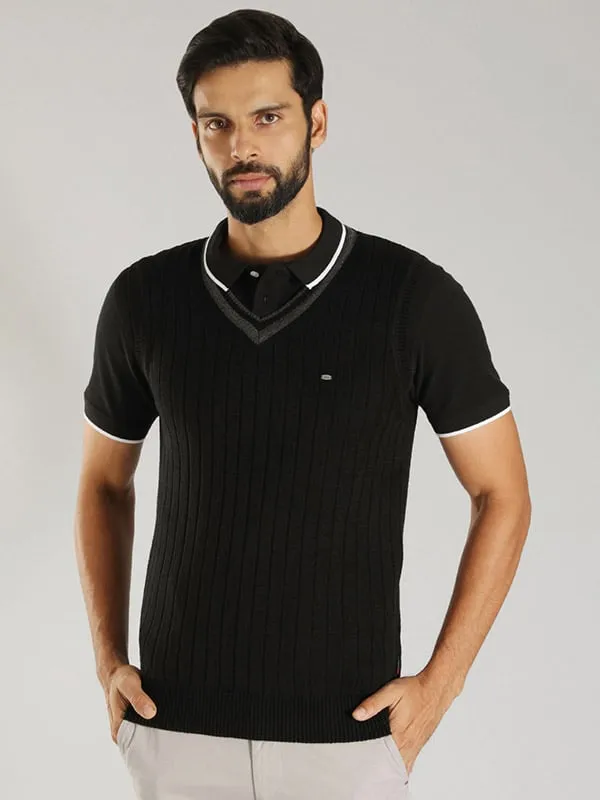 Men Solid Sleeveless Vest Sweater