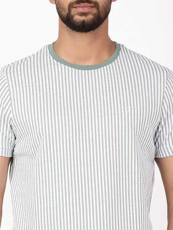 Men Striped Crew Neck T-Shirt
