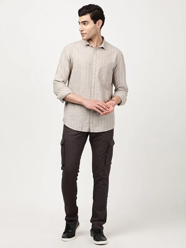 Men Striped Full Sleeve Cotton Blend Shirt