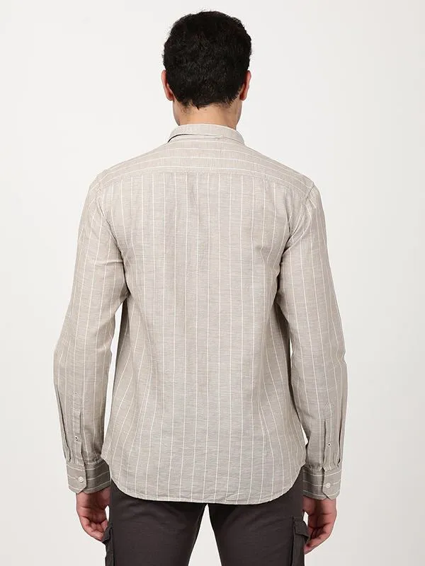 Men Striped Full Sleeve Cotton Blend Shirt