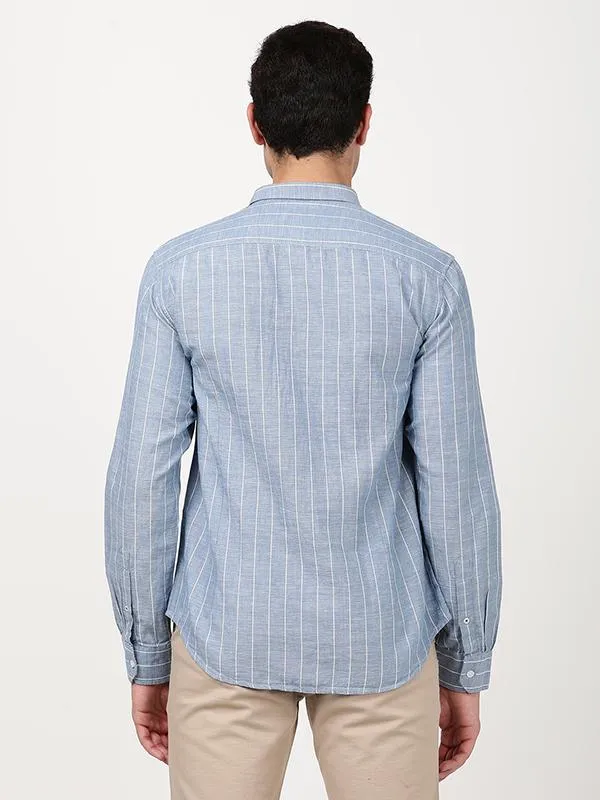 Men Striped Full Sleeve Cotton Blend Shirt
