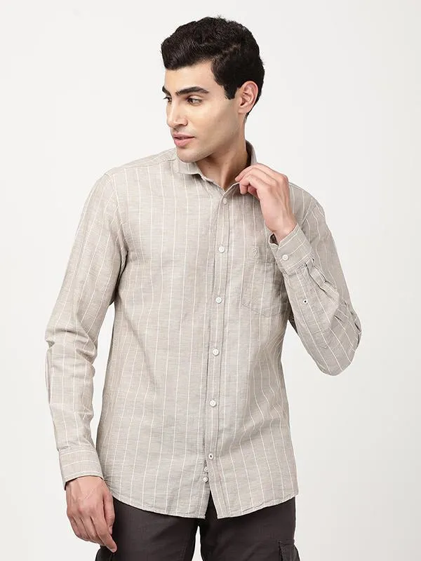 Men Striped Full Sleeve Cotton Blend Shirt