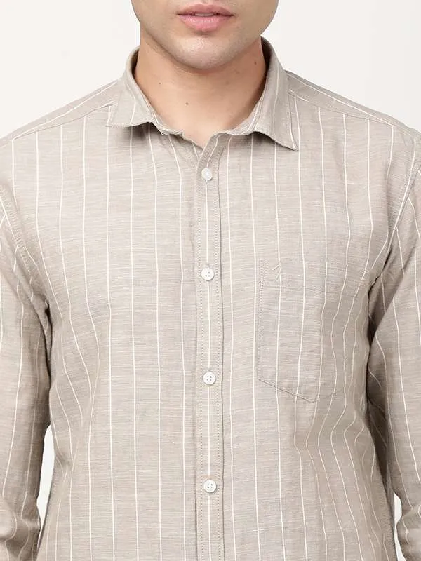 Men Striped Full Sleeve Cotton Blend Shirt