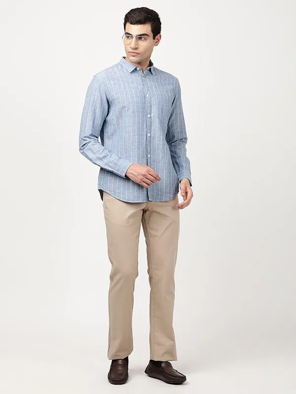 Men Striped Full Sleeve Cotton Blend Shirt