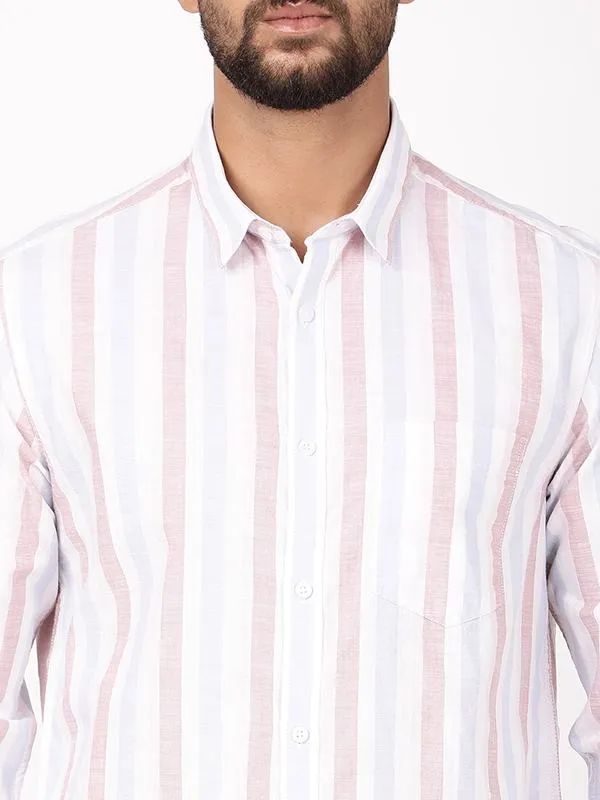 Men Striped Full Sleeve Cotton Shirt