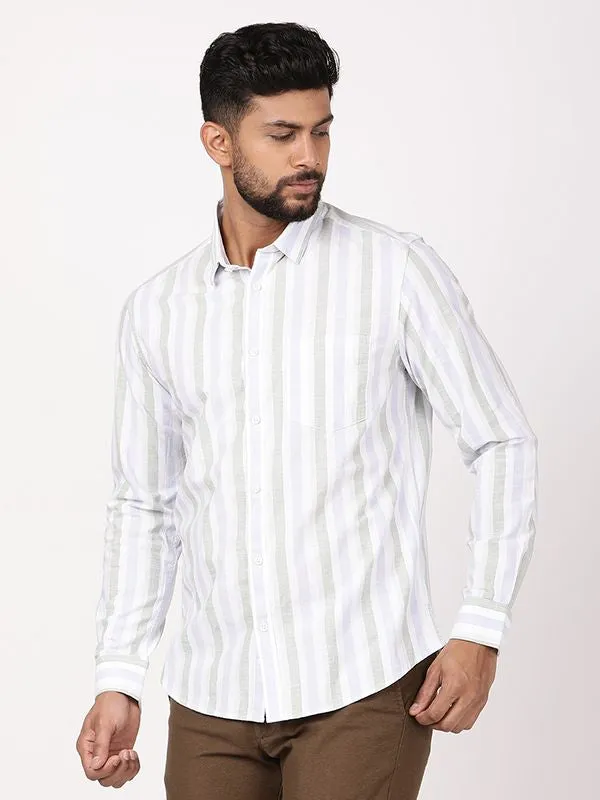 Men Striped Full Sleeve Cotton Shirt