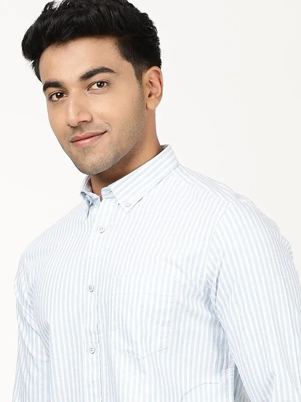Men Striped Full Sleeve Cotton Shirt