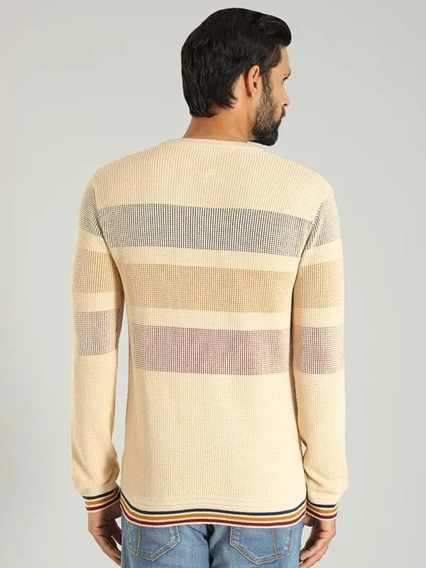 Men Striped Full Sleeve Crew Neck Sweater