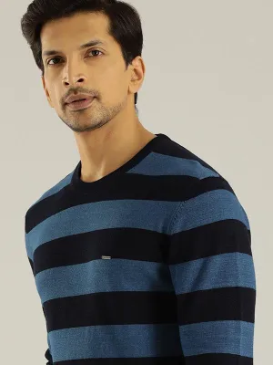 Men Striped Full Sleeve Crew Neck Sweater