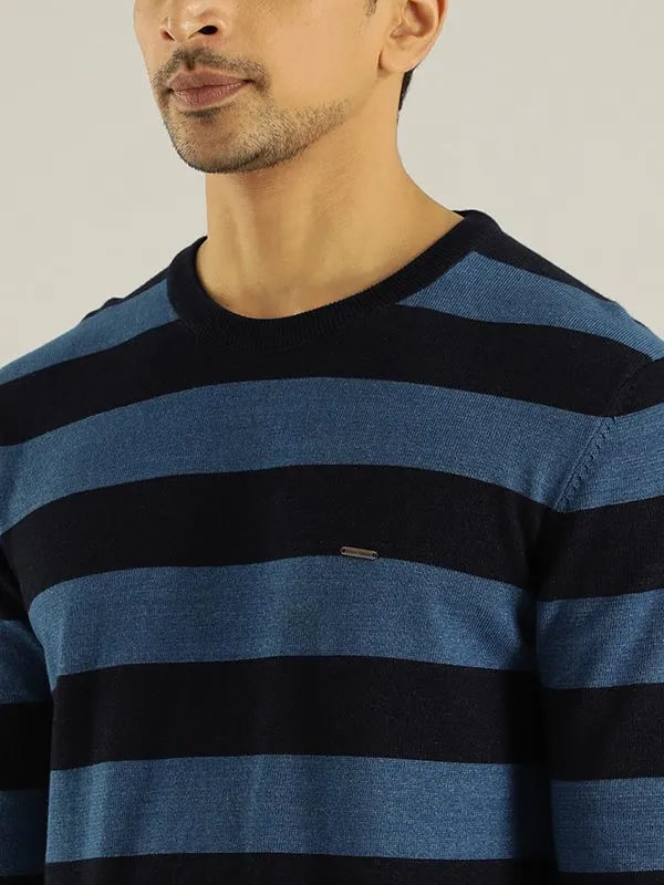 Men Striped Full Sleeve Crew Neck Sweater