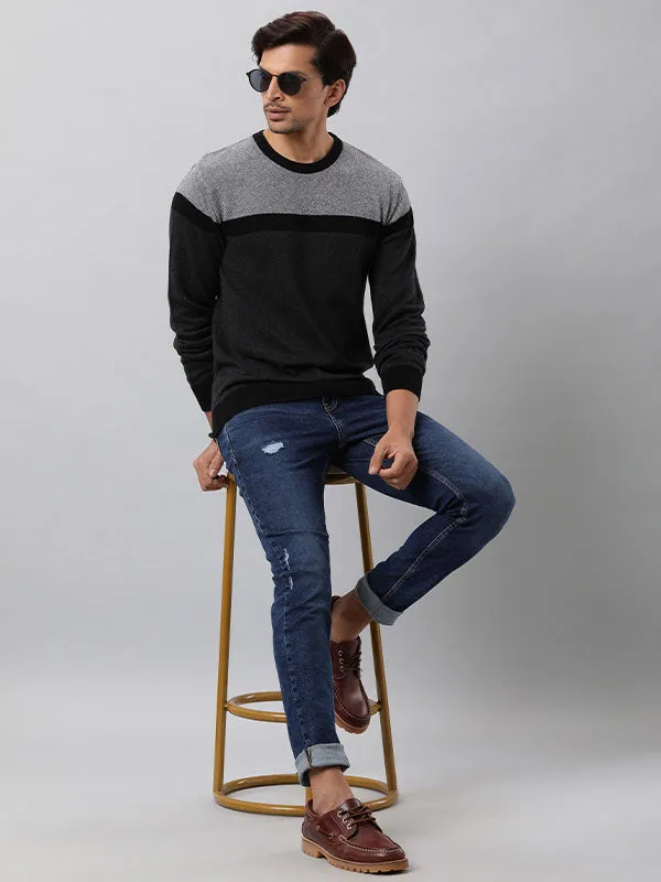 Men Striped Full Sleeve Crew Neck Sweater