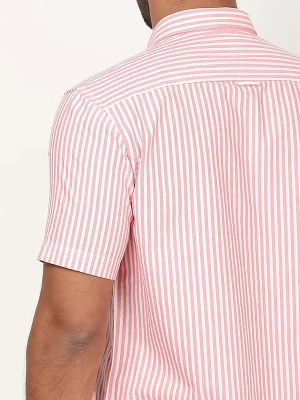 Men Striped Half Sleeve Cotton Shirt