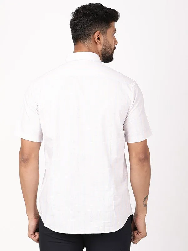 Men Striped Half Sleeve Cotton Shirt