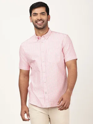 Men Striped Half Sleeve Cotton Shirt
