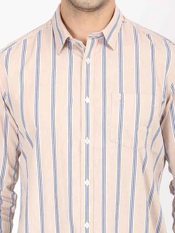 Men Stripes Full Sleeve Cotton Shirt