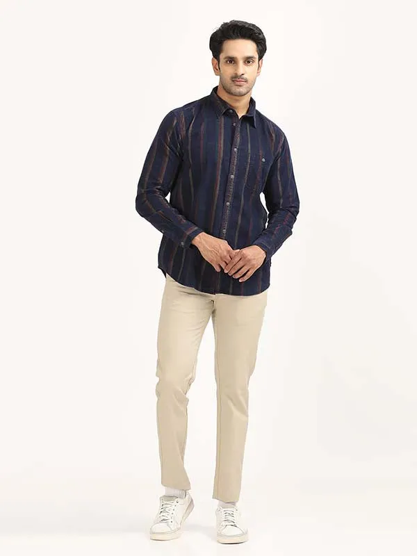 Men Stripes Full Sleeve Cotton Shirt