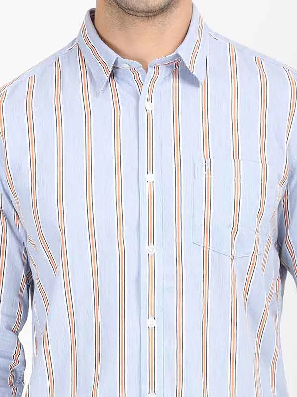 Men Stripes Full Sleeve Cotton Shirt