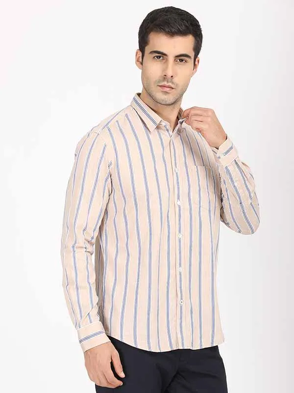 Men Stripes Full Sleeve Cotton Shirt
