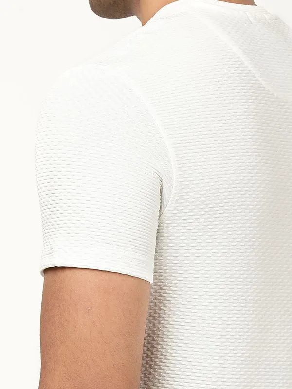 Men Textured Crew Neck T-Shirt