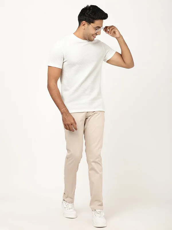 Men Textured Crew Neck T-Shirt