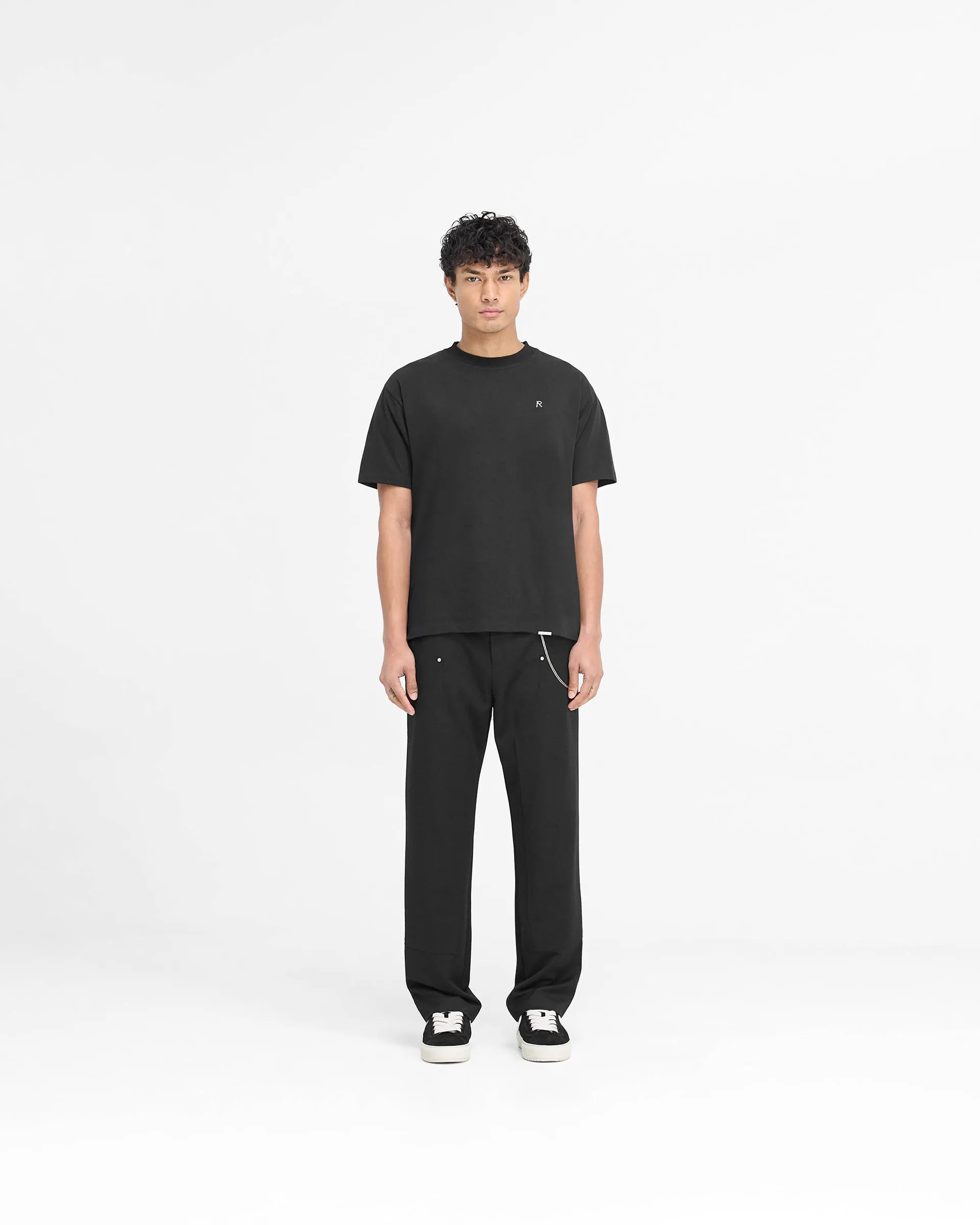 Metal Initial R T-Shirt - Jet Black