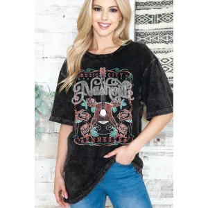 NASHVILLE - Unisex oversized Mineral Wash: CHARCOAL GREY MB1115