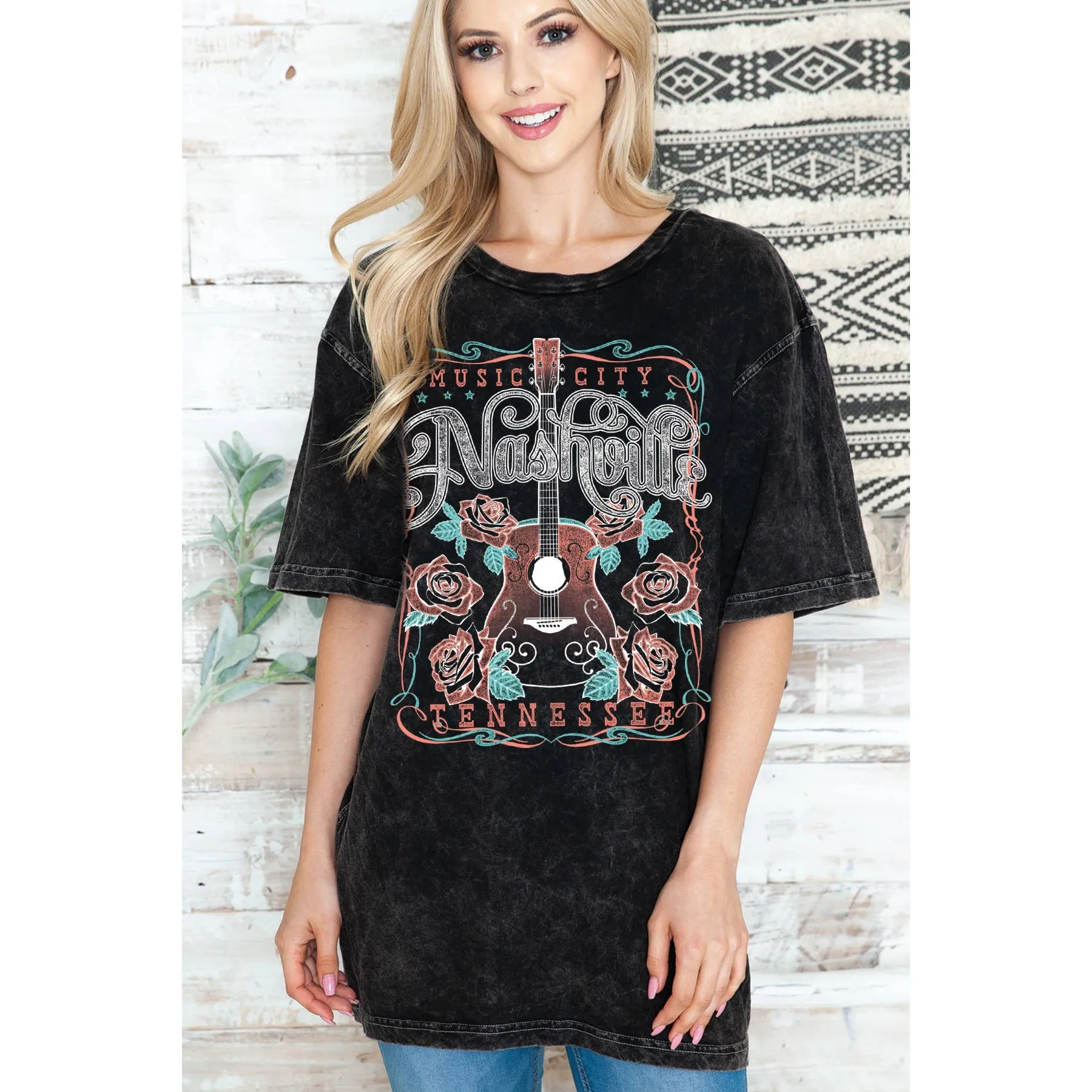 NASHVILLE - Unisex oversized Mineral Wash: CHARCOAL GREY MB1115
