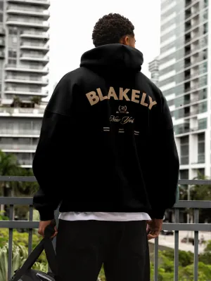 NY Crest Relaxed Hoodie - Black