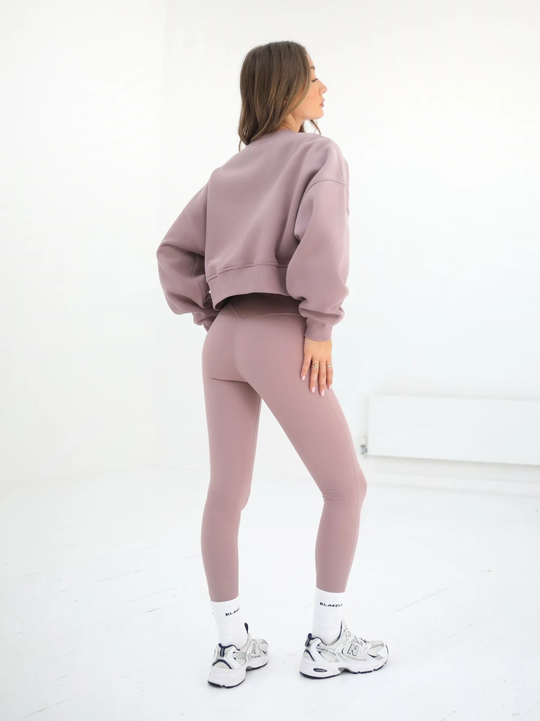 Off Duty Cropped Sweater - Dusty pink