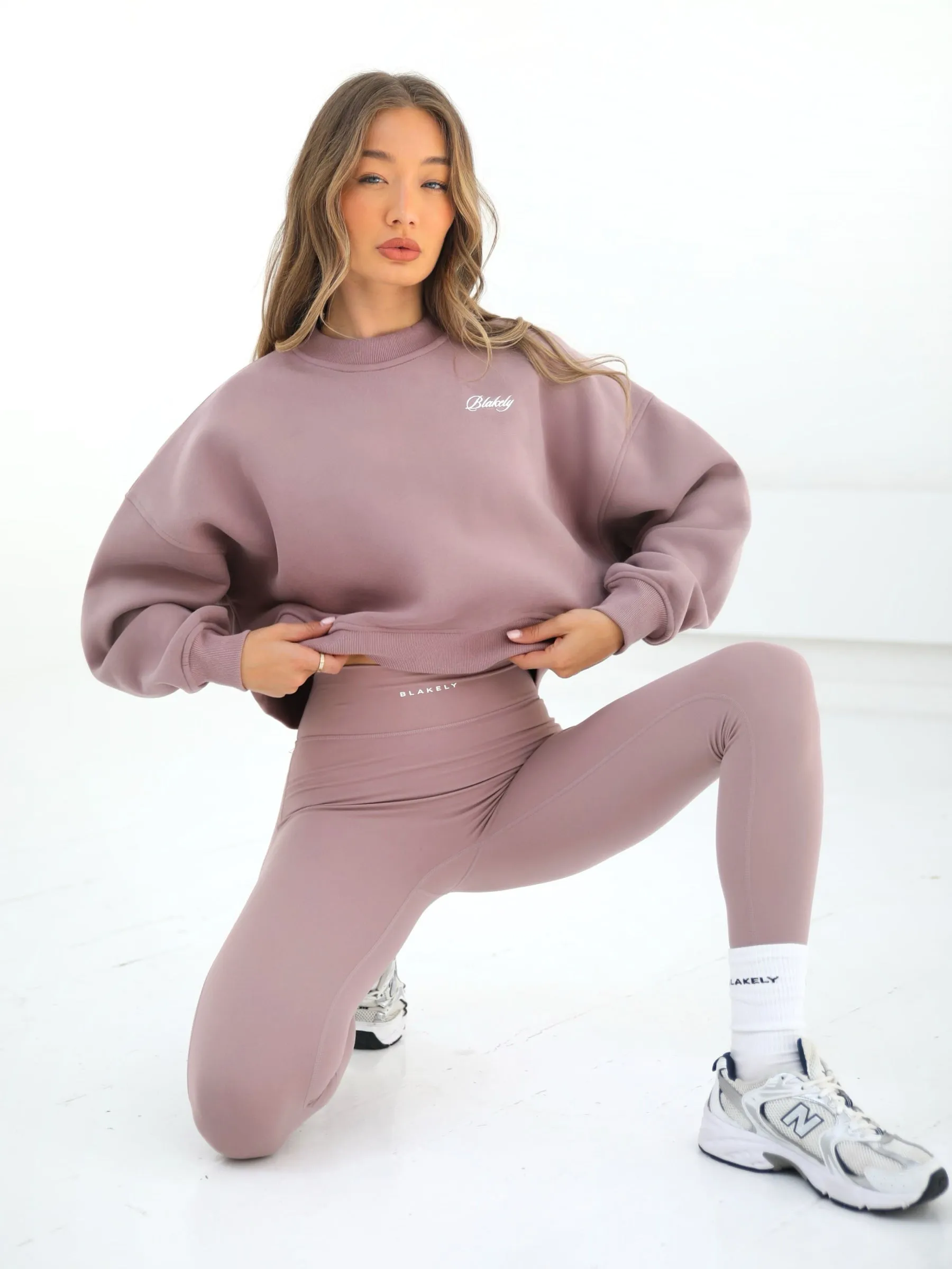 Off Duty Cropped Sweater - Dusty pink