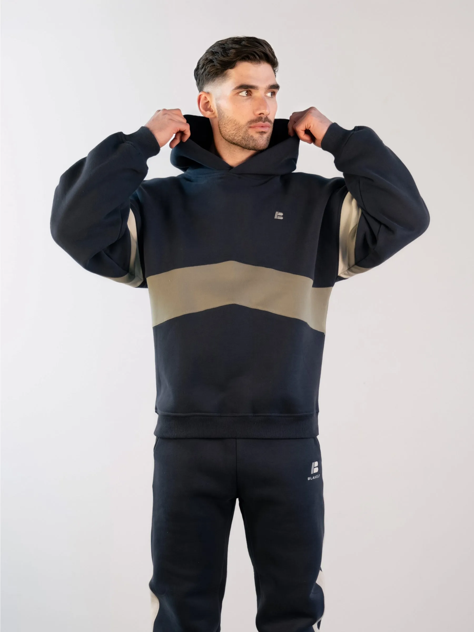 Panel Relaxed Hoodie - True Navy