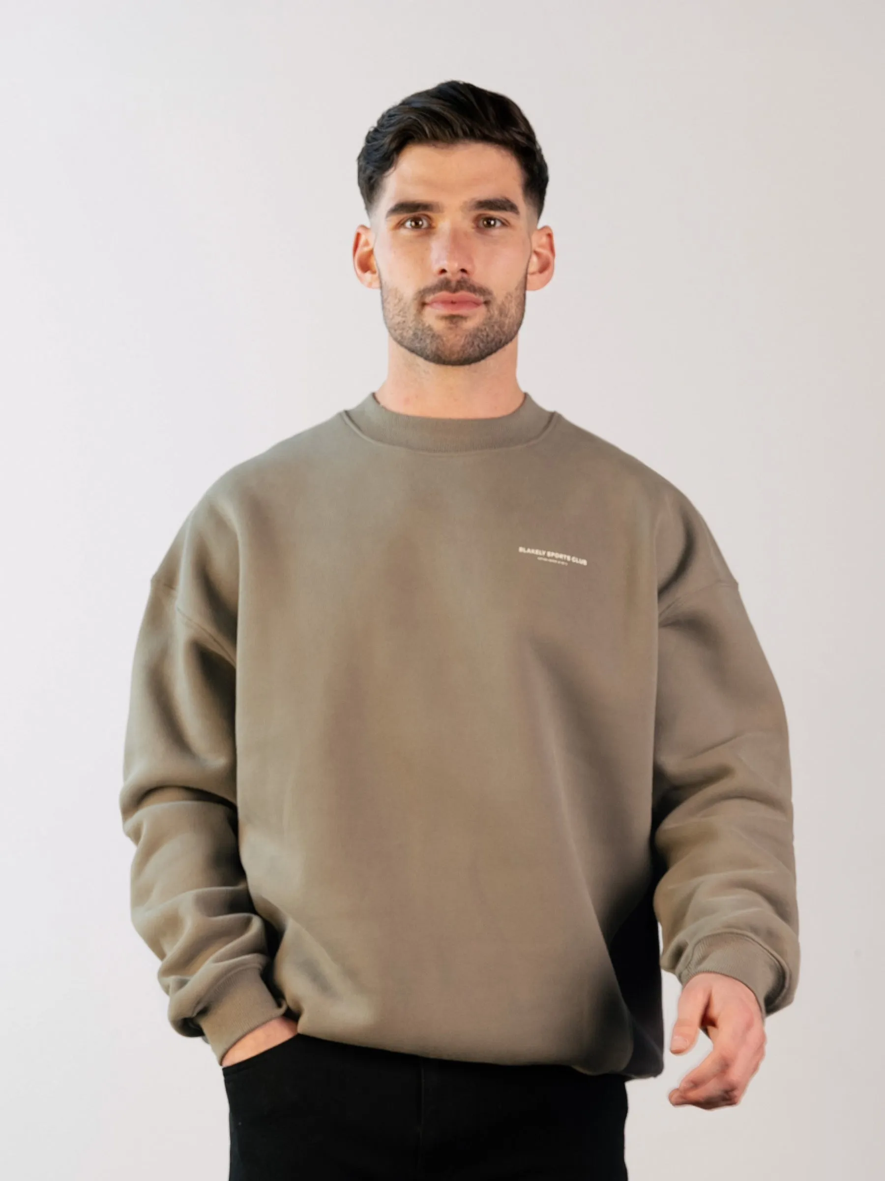 Panel Relaxed Sweater - Safari Green