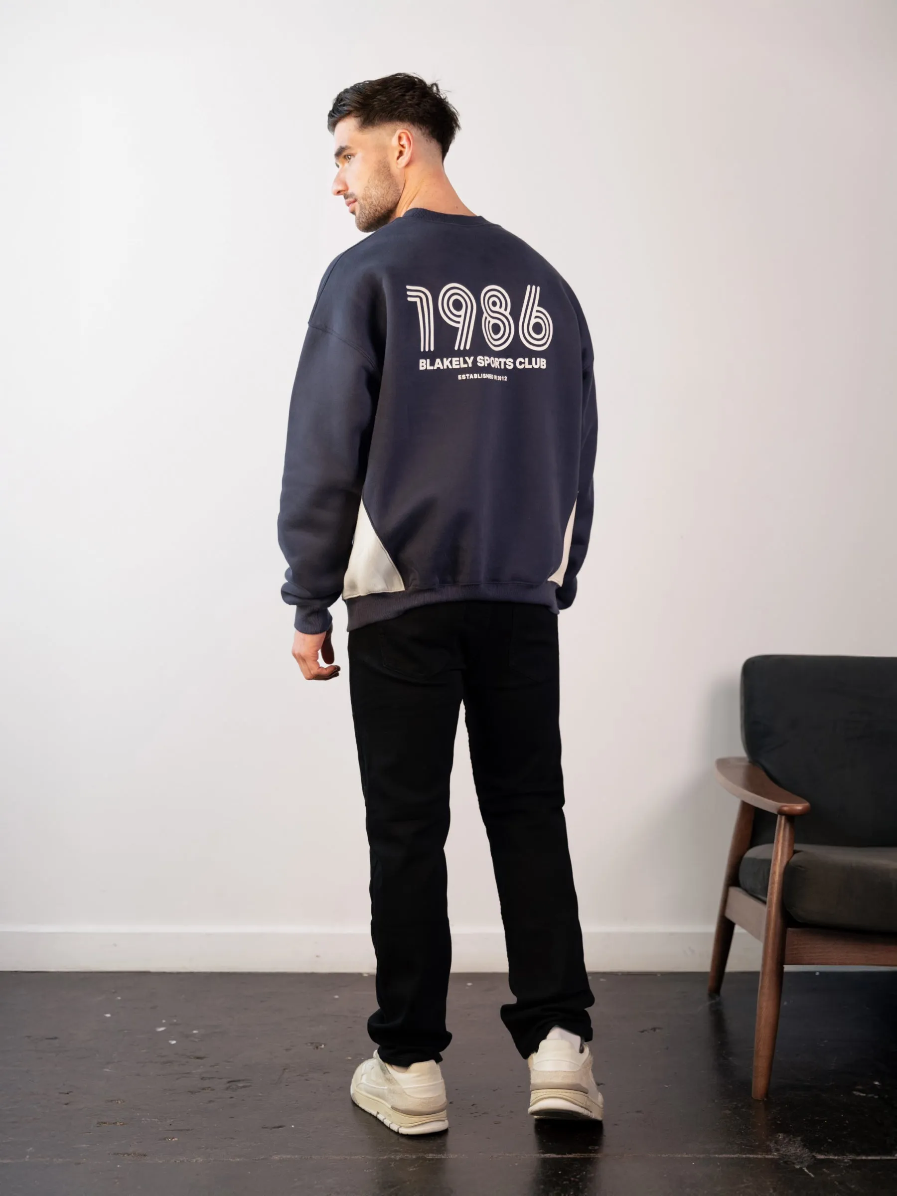 Panel Relaxed Sweater - True Navy