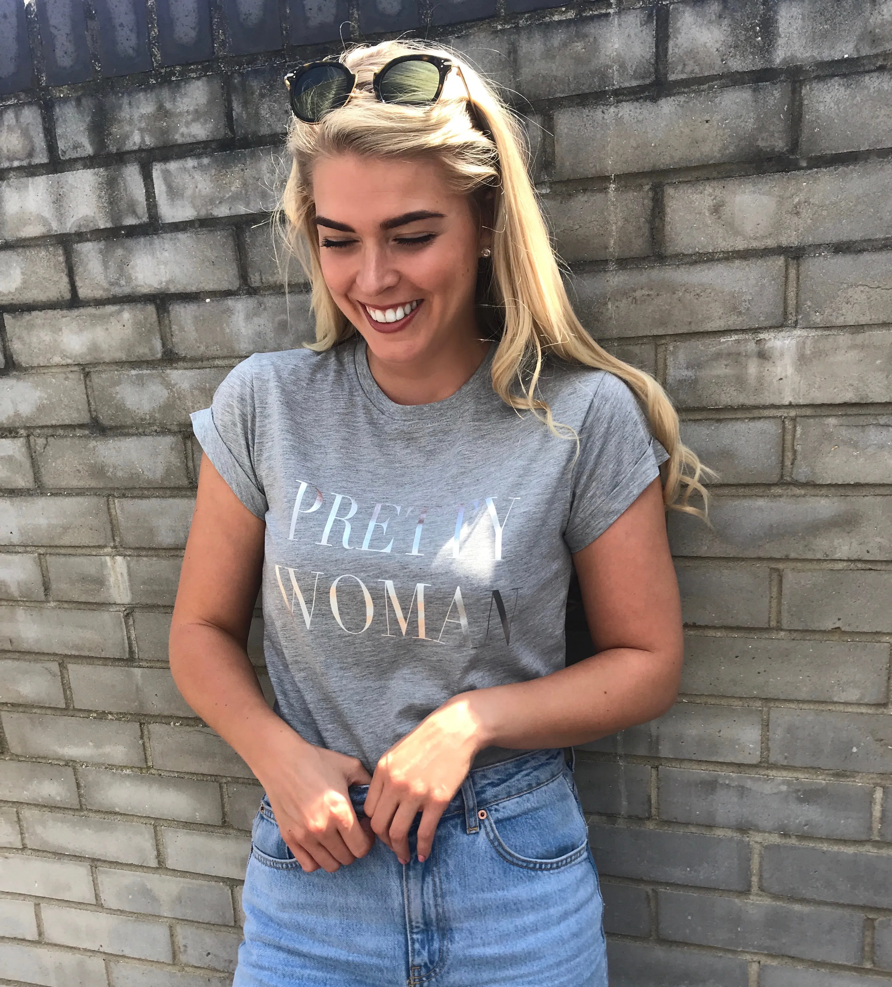 PRETTY WOMAN METALLIC - CT082 SLOGAN T SHIRT