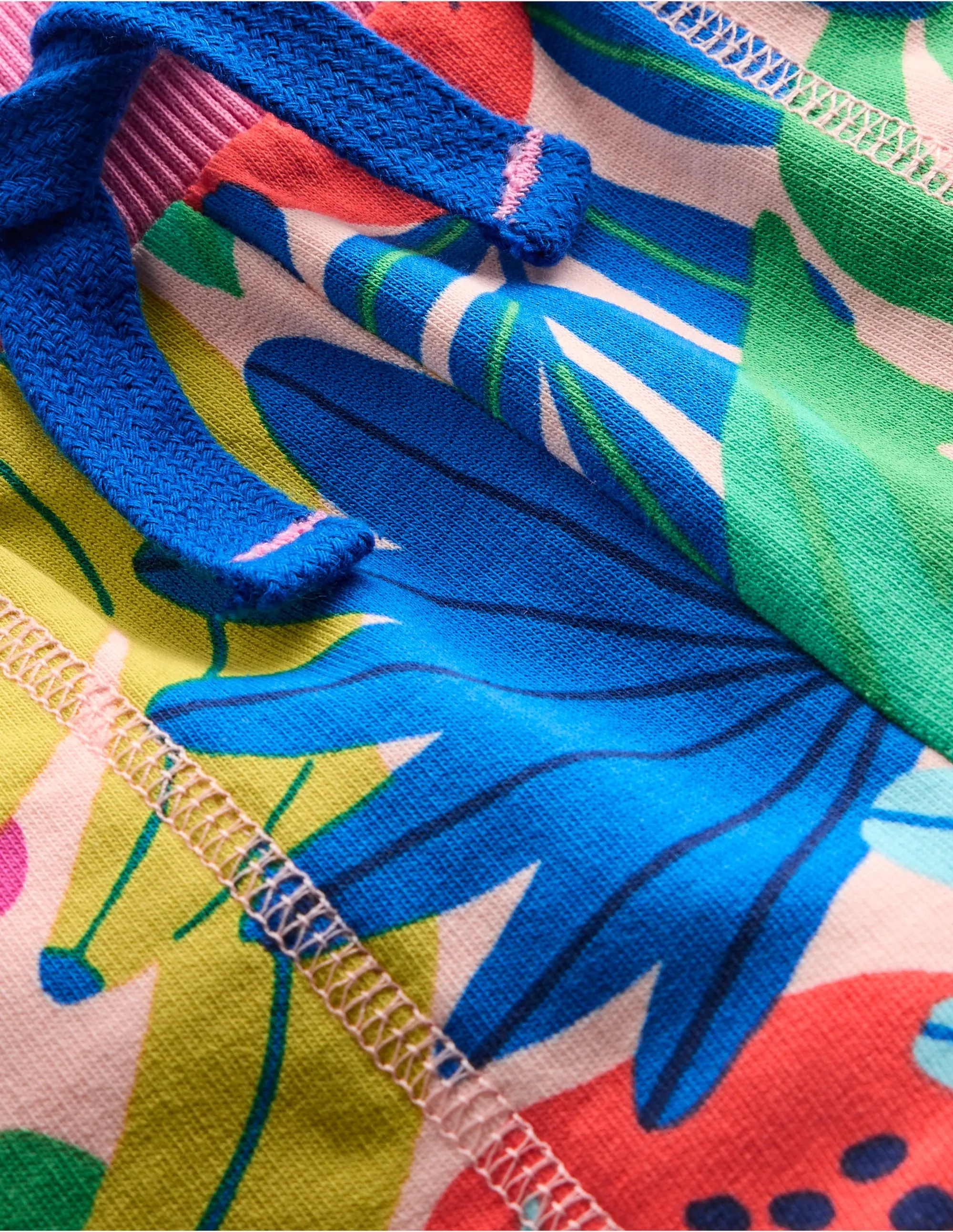 Printed Jersey Shorts-Multi Tropical Fruit