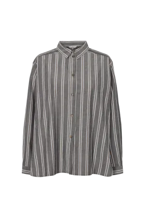 Ray Shirt - Black / bright white  / tobacco brown