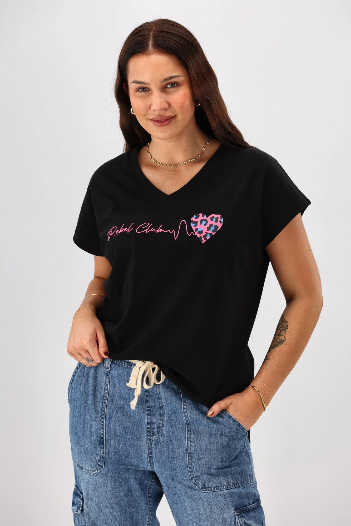 Rebel Club Heartbeat V Tee Black Pre-Order Due Late May