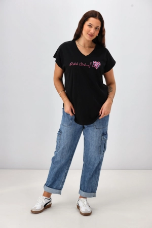 Rebel Club Heartbeat V Tee Black Pre-Order Due Late May