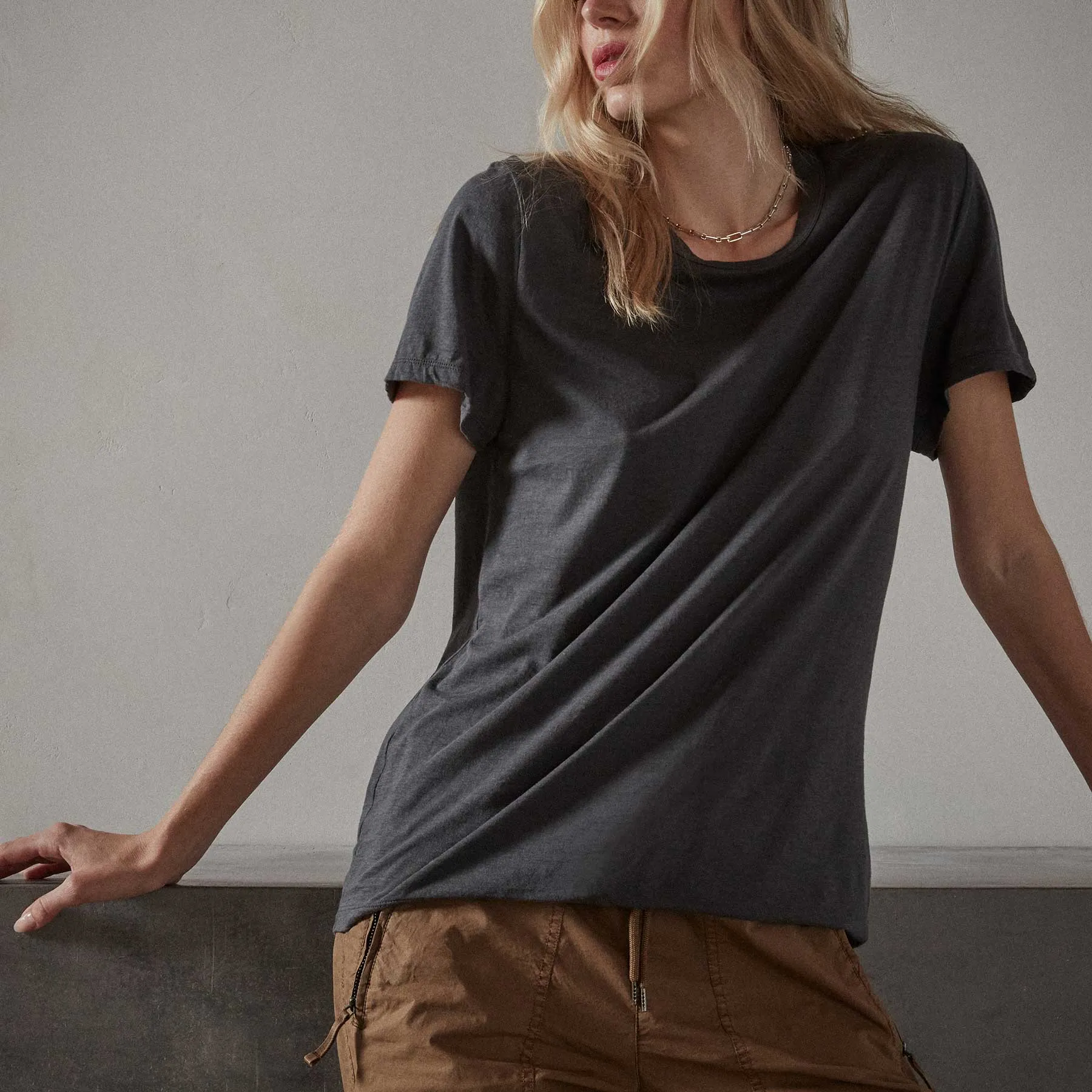 Recycled Lotus Jersey Knit Tee - Magma