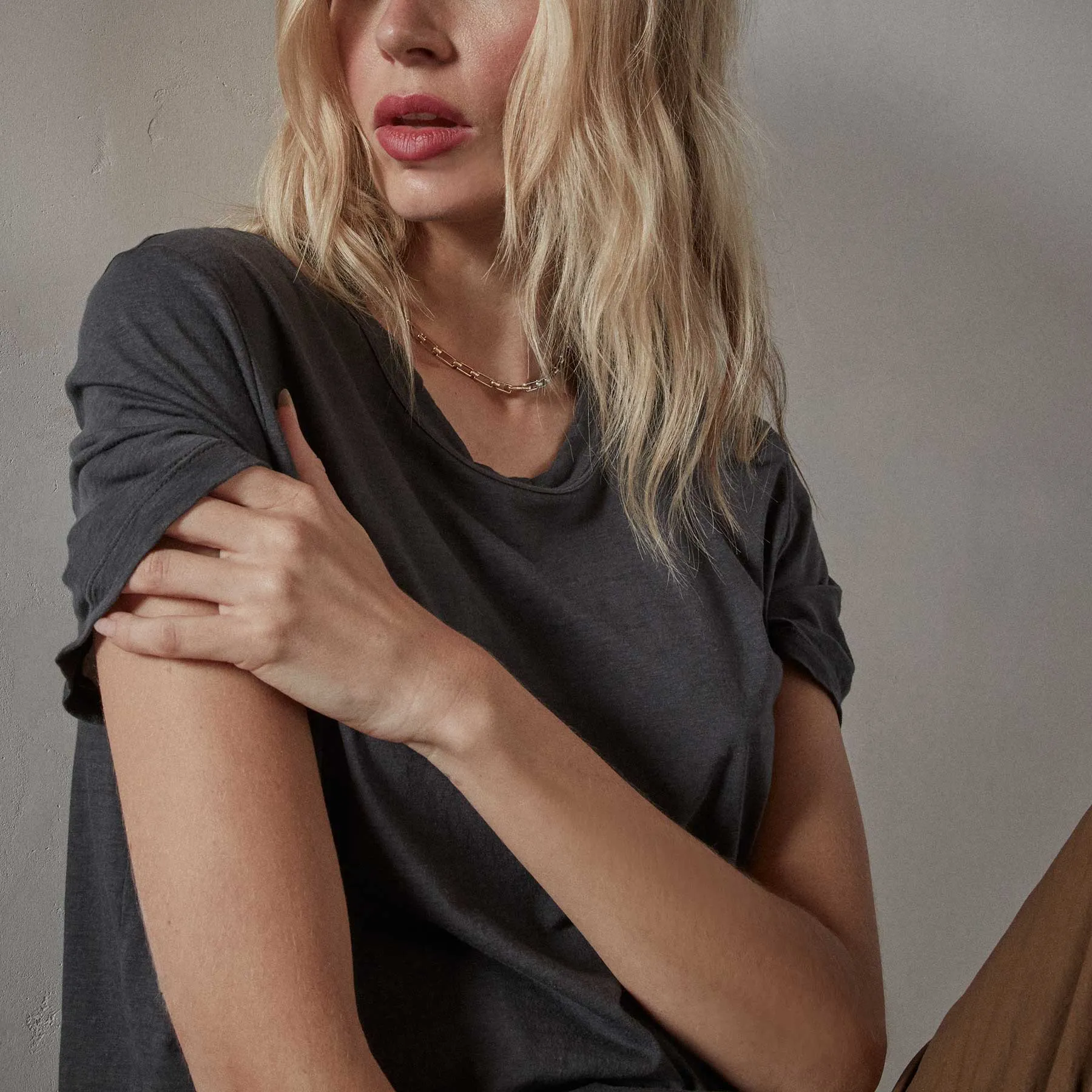 Recycled Lotus Jersey Knit Tee - Magma