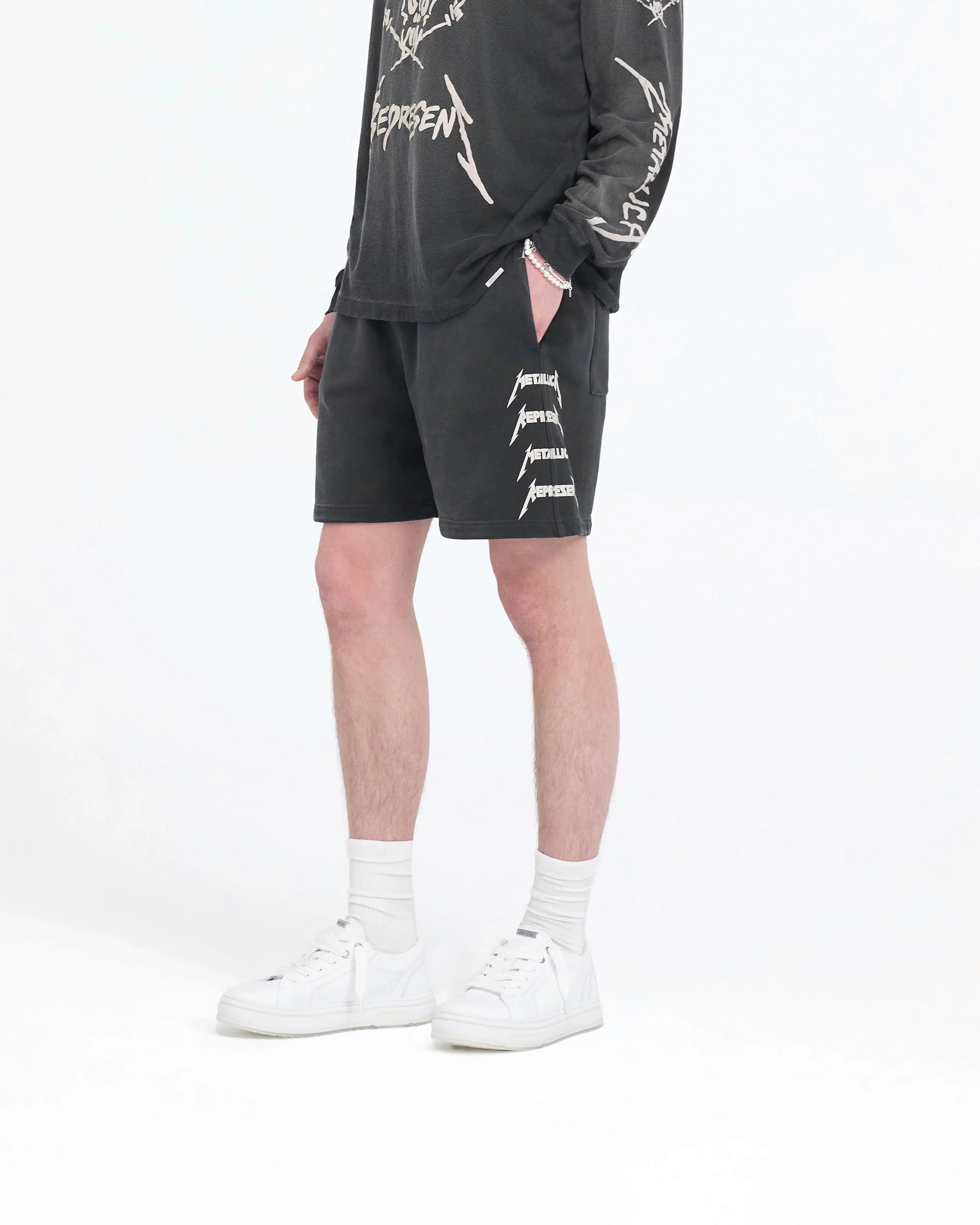 Represent X Metallica Local Crew Short - Stained Black