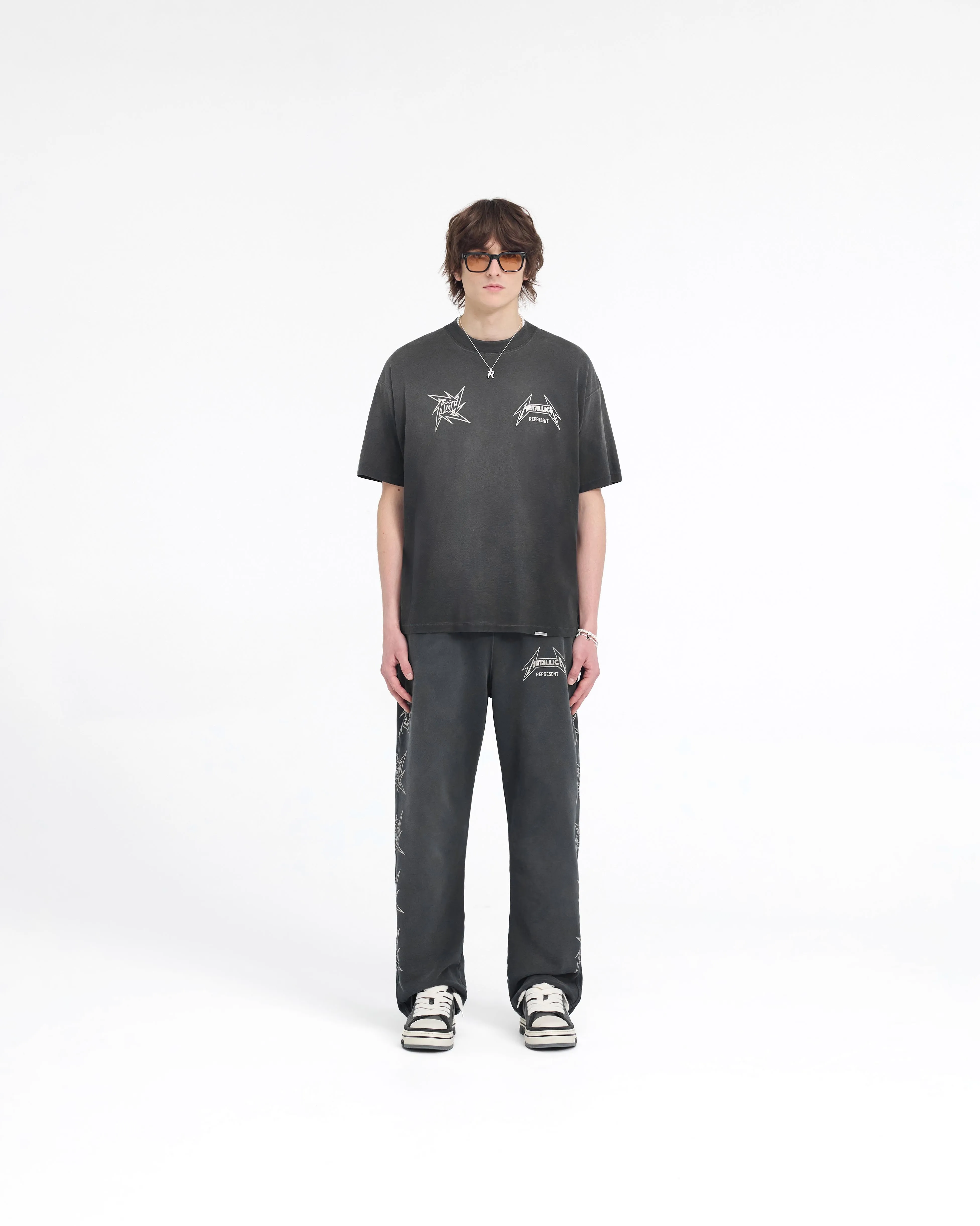 Represent X Metallica Local Crew T-Shirt - Stained Black